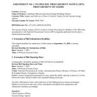 The Guyana Energy Agency - Supply and Delivery of One (1) Electric Vehicle for the Guyana Energy Agency Caribbean Efficient and Green-Energy Buildings Project, Guyana 